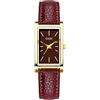 carlien Orologio da donna al quarzo, elegante, rettangolare, con cinturino in pelle e corona di cristallo blu, Y Oro Rosso, Moda, classica, semplice