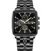 Poedagar Orologio da polso maschile di lusso impermeabile luminoso in acciaio inossidabile orologio cronografo data business casual orologi da uomo al quarzo, Nero nero, Bracciale