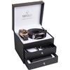 Topzilly Set regalo da uomo di alta qualità: orologio, braccialetto, portachiavi, portafoglio in pelle e cintura, regali di compleanno per lui, regali di Natale per uomini, portafogli da uomo, idee