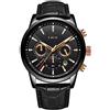 LIGE Orologi Uomo Moda Impermeabile Acciaio Inox Analogico Quarzo Sport Cronografo Bianco Quadrante Classico Pelle Cinturino Orologi