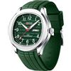 Forrader Orologio da polso da uomo, elegante, in silicone, impermeabile, sportivo, casual, analogico, al quarzo, con data luminosa, Verde, Cinturino