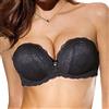 LORMAR Fascia Double Extra Pizzo Offerta Balconcino Super Push UP Varie TG E col (1, Nero)