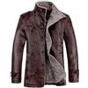 Generico Giacca Uomo Oversize in Pelle Termica con Colletto Morbido Pelliccia Interna per Stile Casual e Lavoro (Coffee, L)