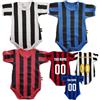 PELUSCIAMO Body Calcio Bianco Nero Rosso Nero Nero Azzurro | Baby Tifosi Juventini Interisti Milanisti | Personalizzabile Con Nome e Numero | PS 32764-MIX2