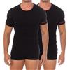 Dirk Bikkembergs Bikkembergs BI-Pack T-Shirt Intima da Uomo, Girocollo, in Cotone Organico, con Logo sulla Manica L Nero