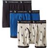 U.S. Polo ASSN. Boxer da uomo in cotone, confezione da 3, Blu ghiacciato/Grigio mélange/Navy classico, Grande