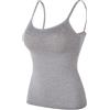 Generic Canottiera da donna, in cotone, con reggiseno a mensola con spalline sottili, crop top, canottiera da yoga, canotte elasticizzate, senza cuciture, comfort a girocollo, reggiseni per dormire, 3 pezzi,