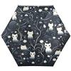 KAAVIYO Gatti Con Sfondo Nero Ombrello Pieghevole Portatile Protezione UV Piccolo Leggero Ombrelli per Viaggi Spiaggia Donne Bambini Ragazze