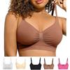 OBASDFD Reggiseno con Chiusura Frontale for Donne Anziane - Senza Ferretto, Morbido E Confortevole(Khaki,Medium)