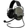Sordin MIL CC Slim - 74332-06-S - Paraorecchie attive con cavo Nexus, microfono e cinturino in pelle, Capsule verdi, Taglia unica