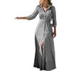 Jipersuo Vestito Spiaggia Nuovo abito casual con temperamento con maniche a tre quarti allentate di fascia alta, lavorato a maglia in cotone e lino europeo e americano Abito Scozzese Invernale (Black, M)