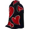 Moschino Sciarpa nera con cuori rossi