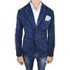 Mat Sartoriale Giacca Uomo Sartoriale Blu in Velluto Invernale Casual Elegante 100% Made in Italy (XXL)