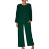 Generico Pigiama Donna Estivo Cotone Lovable A Due Pezzi da Casa Casual con Scollo Tondo Tinta Unita da Donna Pigiama Lovable Estivo Raso Green XL