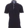 PAYPER Cambridge Polo da Uomo a Manica Corta in Rib 100% Cotone Interno Oxford Spacchetti Laterali Rinforzo Sagomato retrocollo Taglie Forti Blu Navy/Bianco (5XL)
