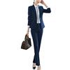 ShiFan Tailleur Donna Elegante Cappotto Ufficio Business Blazer Top Corto Ol Giacca da Abito Blu 2 M