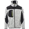 PAYPER Trip Giacca Softshell Uomo da Lavoro 100% Poliestere Chiusura Zip con Cappuccio Tasca al Petto Grigio Melange/Nero-Giallo Fluo (L)