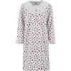 Zeitlos Camicia da notte da donna, termica, a maniche lunghe, con bottoni, motivo floreale, M-2XL, bianco, XL