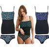 JADEA Coordinato intimo Donna completo canotta TOP spalla stretta e slip elasticizzato 4668 (Blu, S)