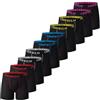 Generisch Boxer da uomo, confezione da 10 pezzi, traspiranti, elasticizzati, in tinta unita, comodi, morbidi, delicati sulla pelle, classici, casual, sportivi, sportivi, Nero , S