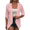 Generisch Giacca da donna, in tinta unita, elegante, in pizzo, design casual, a maniche lunghe, RD1, L