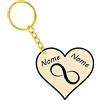 Nitek portachiavi personalizzato infinito cuore con nomi personalizzabile in legno idea regalo per coppie per Natale, compleanno anniversario Made In italy