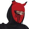 YEKEYI Cappello creativo lavorato a maglia caldo copertura integrale maschera da sci cappello berretti passamontagna antivento, Rosso, Taglia unica