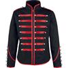 Zanisouta Giacca da sfilata da uomo gotico, blazer steampunk, costume vittoriano, colletto alto, vintage, medievale, divisa rinascimentale, Hussar Napoleon, Military Drummer, O rosso., 5XL