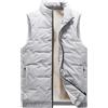 Generico Giubbotto Invernale Uomo Senza Maniche Cerniera, Abbigliamento da Lavoro Uomo Senza Cappuccio a Listino Tinte Unite, Gilet Running - Abbigliamento Leggeri Casual Grigio Chiaro XL