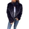 Generic Giacca corta da donna alla, finta, pelosa, calda, sul davanti, cardigan, casual, a maniche lunghe Giubbino Donna Invernale 100g Giacca Da Sci Donna (Black, XXXL)