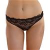 Infiore Perizoma a Vita Bassa 1103 in Pizzo Set 3 Pezzi (3, Nero)
