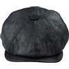 TruClothing.com Cappello Newsboy da Uomo Berretto Piatto in Pelle Finta Stile Baker Boy Blinders - Nero L-XL