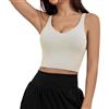 Uwdiohq Reggiseno Senza Ferretto Spalla Stretta Sportivo da Donna A Taglio Lungo Imbottito con Supporto Medio (White, M) Reggiseni Cotone Fascia Minimizer Cuciture Canottiere Lovable Mastectomia