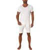 Normann Care 64612 - Body a Maniche Corte, Unisex, con Chiusura Lampo Diagonale sulla Schiena Bianco XX-Large