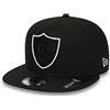 New Era NFL OAKLAND RAIDERS Team Outline 9FIFTY Snapback Cap, Größe:S/M