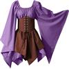 MJGkhiy Vestito di Carnevale Donna Principessa Curvy Vestito Medievale Elegante Costume Vittoriano Vintage Abito Rinascimentale Festa Abito Celtico Sera Vestito per Capodanno Natale