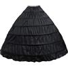 XUWEWI Sottogonne Donna Elegante gonna a sottoveste in tulle nero for donna, con 6 cerchi, for abiti da sposa, festa e ballo Per Matrimoni, Abiti Da Sera
