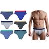 Navigare 6 Slip Uomo Underwear Mutanda Intimo Elasticizzato Elastico Esterno Varie Fantasie (IT, Testo, XXL, Regular, Regular, 212217Z)