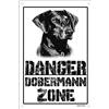 Lovelytiles Danger DOBERMANN zone Targa cartello metallo attenti al cane metal sign (20x30)