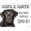 Lovelytiles LABRADOR NERO Attenti al padrone qui l'unico normale sono io! CANE CARTELLO TARGA IN METALLO (15X20)