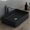 Mai & Mai Lavabo da Appoggio 58x38x13cm, Lavandino Bagno Brüssel105D in Ceramica con Nano Rivestimenti inclusi, Nero opaco