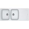 Franke - Lavello a due vasche con gocciolatoio AZG 621 finitura bianco da 116x50cm