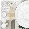 HEXIM Perfect stucco rosone - grande selezione di rosoni da soffitto in schiuma rigida PU, robusto, elemento decorativo (B3061 - Ø 457 mm) Bordo per lampadario medaglione decorazione interna