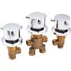 HEHUANG 3 Pezzi Rubinetto Miscelatore Per Vasca in Ottone Massiccio, Valvola Deviatrice Per Doccia Con Acqua Calda E Fredda, Rubinetto Per Vasca Per Bagno E Sauna (Three-pronged handle)