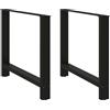 vidaXL Gambe per tavolo da pranzo nere 2 pz 100x(72-73) cm in acciaio