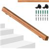 Hebitod Corrimano in legno di pino, 100 cm, ringhiera per scale, semicircolare, in legno, antiscivolo, montato a parete con materiale di montaggio, per interni scale, ringhiere in noce chiaro