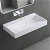 Mai & Mai Lavabo da Appoggio 80x46x11cm, Lavabo Bagno Sospeso Lavandino Bagno con Piletta di Scarico Lavabo da Minerale fuso, senza Foro per Rubinetteria, Colossum19-800OA
