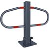 NAIZY Palo Parcheggio Pieghevole Barriera Con 3 Chiavi & Adesivi Riflettenti Stecca Parcheggio 73x51cm Barriera In Metallo Zincato Per Parcheggi Auto, Argento