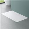 Mai & Mai Piatto Doccia 70x120cm con Piletta, Spessore 3cm, Bianco | Piatto Doccia Rettangolare Ultrasottile in Resina Effetto Pietra, Antiscivolo Indistruttibile, per Box Doccia, Geoma07