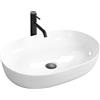 Rea - Lavabo Da Appoggio Cleo Bianco Lavandino Bagno 605 X 410 X 140 mm Ceramica (Bianco)